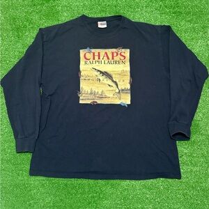 Vintage Chaps Ralph Lauren Navy Blue Men's Shirt